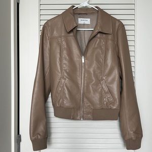 Aritzia Tan Leather Jacket